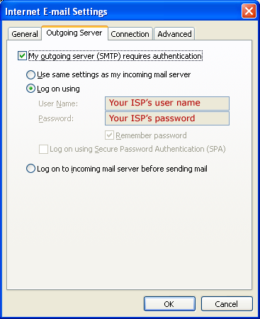 comcast imap settings for outlook 2007