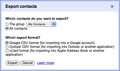 exporter for contacts doesnt include addresses