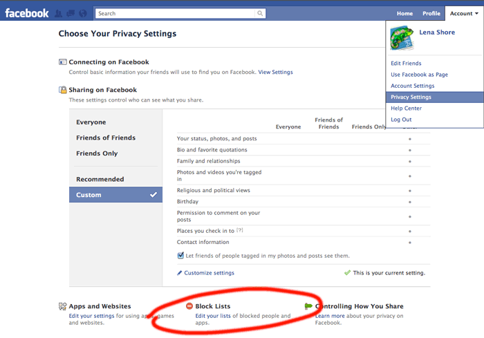 How to restrict friends on facebook app