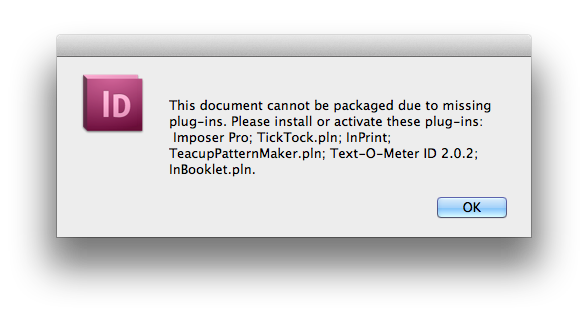 adobe indesign cs4 is missing required files