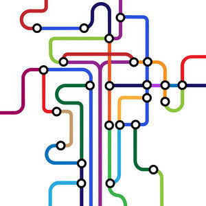 Colored connecting pathways